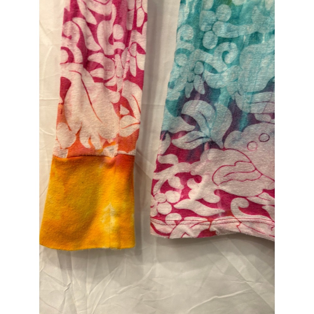 Lucky Brand Y2K Burnout Tee Large Women Multicolor Tie Dye Top Vintage USA Made - Picture 8 of 8